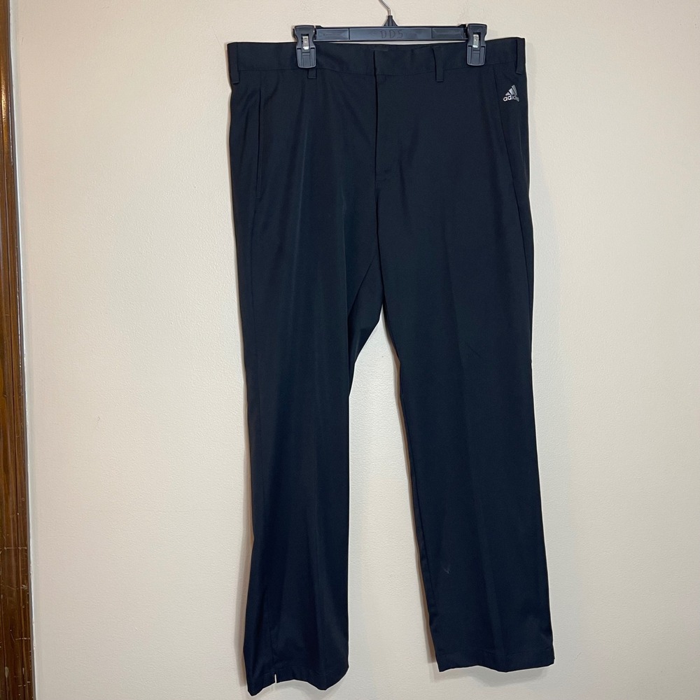 Adidas Mens Golf Pants Black 36x30 Lightweight Performance Stretch Flat Front